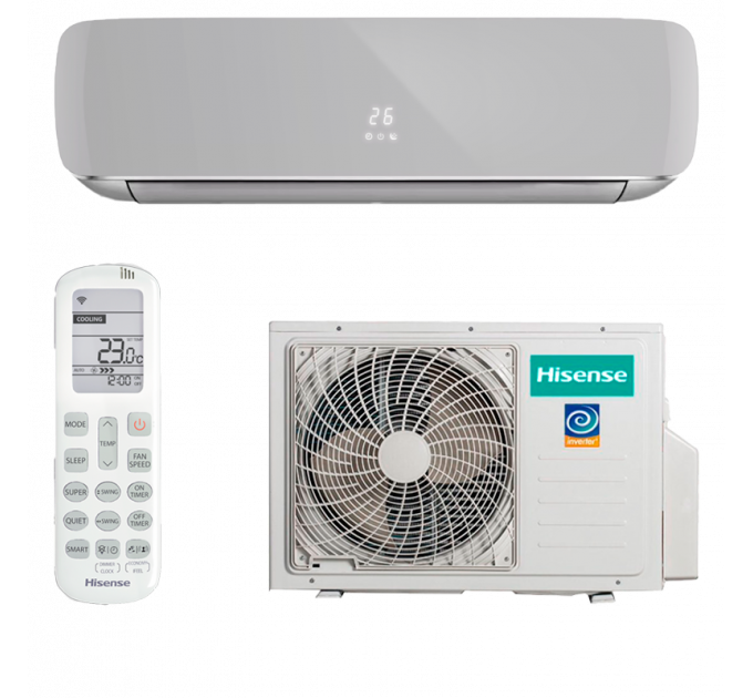 КОНДИЦИОНЕР HISENSE SILVER CRYSTAL Super DC Inverter WI-FI AS-10UW4RVETG01(S)