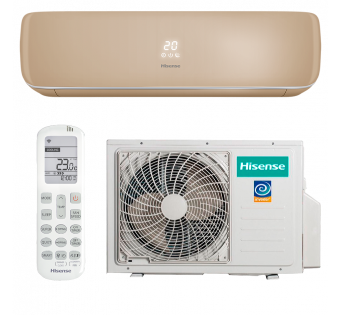 КОНДИЦИОНЕР HISENSE CHAMPAGNE CRYSTAL SUPER DC Inverter WI-FI AS-10UW4RVETG01(C)