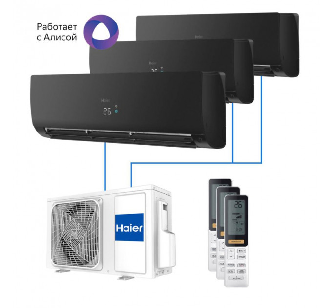 МУЛЬТИ СПЛИТ-СИСТЕМА HAIER FLEXIS Super Match 3U70S2SR5FA + AS25S2SF2FA-B 3 ШТ