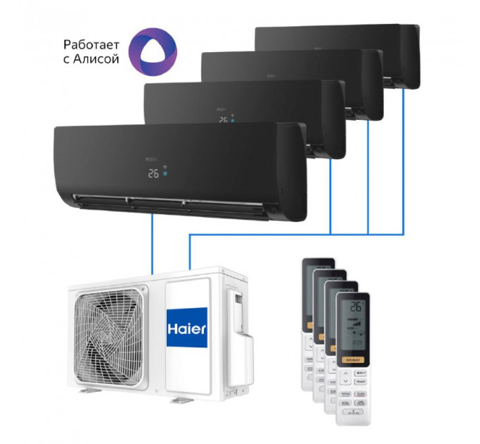 МУЛЬТИ СПЛИТ-СИСТЕМА HAIER FLEXIS Super Match 4U85S2SR5FA + AS25S2SF2FA-B 4 ШТ