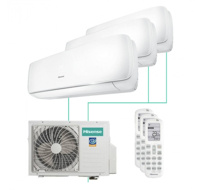 МУЛЬТИ СПЛИТ-СИСТЕМА HISENSE PREMIUM DESIGN FREE MATCH AMW4-27U4RJC + AMS-09UW4RVETG00 3 ШТ