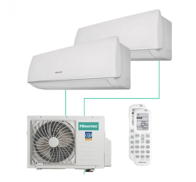 МУЛЬТИ СПЛИТ-СИСТЕМА HISENSE SMART FREE MATCH AMW2-18U4RXC + AMS-09UW4RVEDB00 2 ШТ